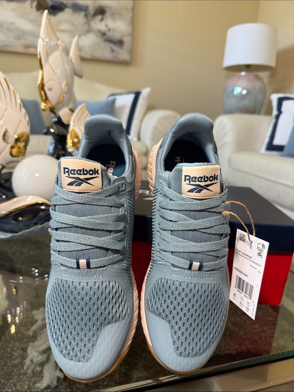 Reebok Women Light Blue Training Sneakers with Gum Outsole